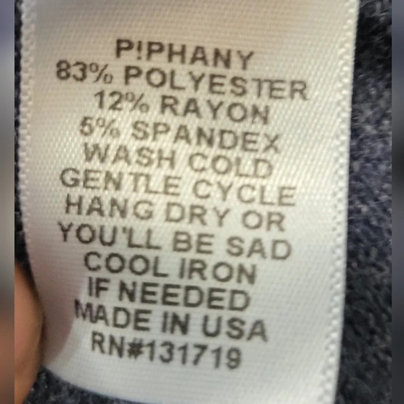 Piphany - Slate Blue Crew Neck Sweater with Bell Sleeves - Size S - Picture 2 of 4